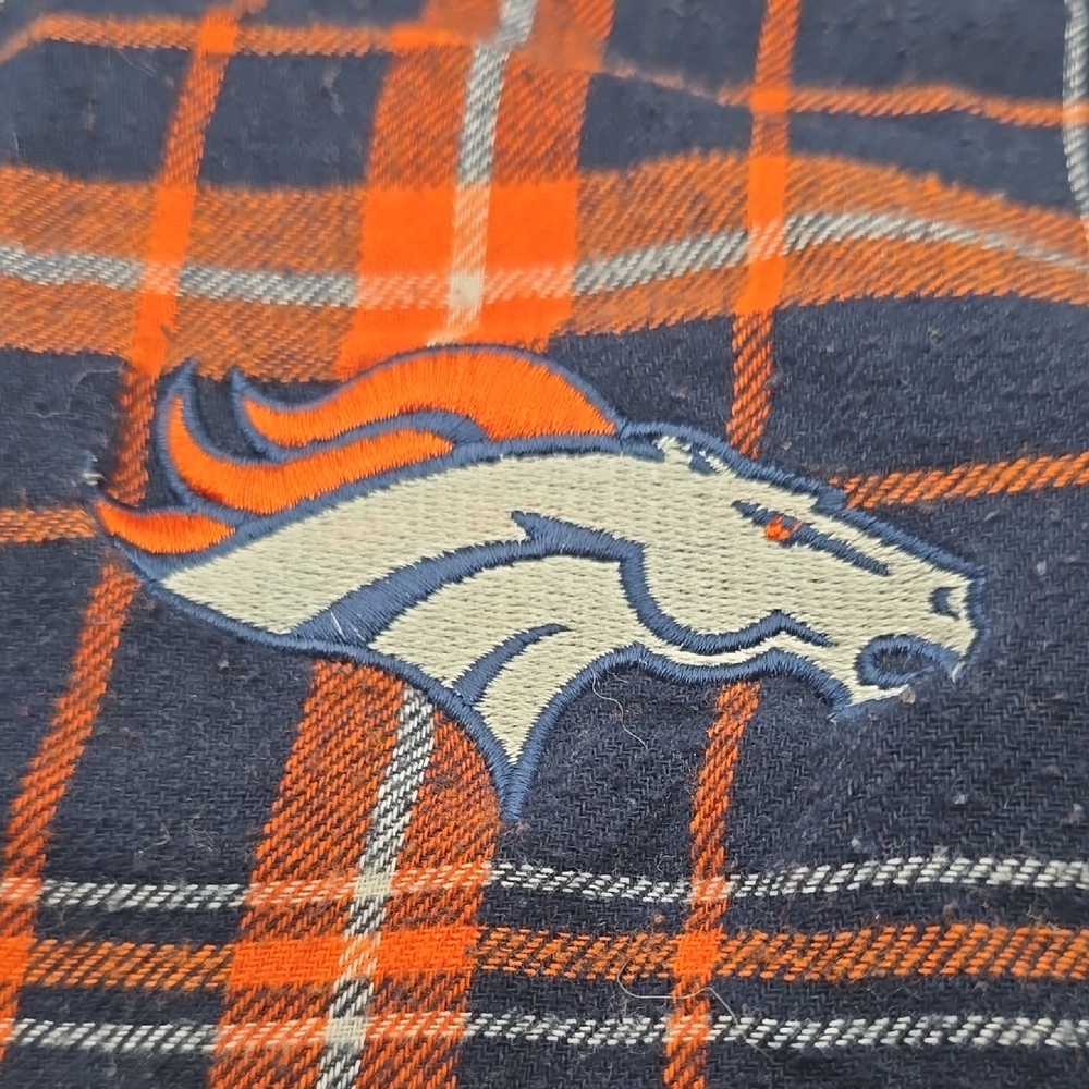 NFL Orange and Blue Plaid Sweatpants Denver Broncos